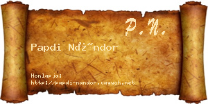 Papdi Nándor névjegykártya