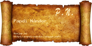 Papdi Nándor névjegykártya