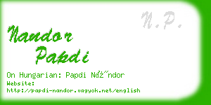 nandor papdi business card